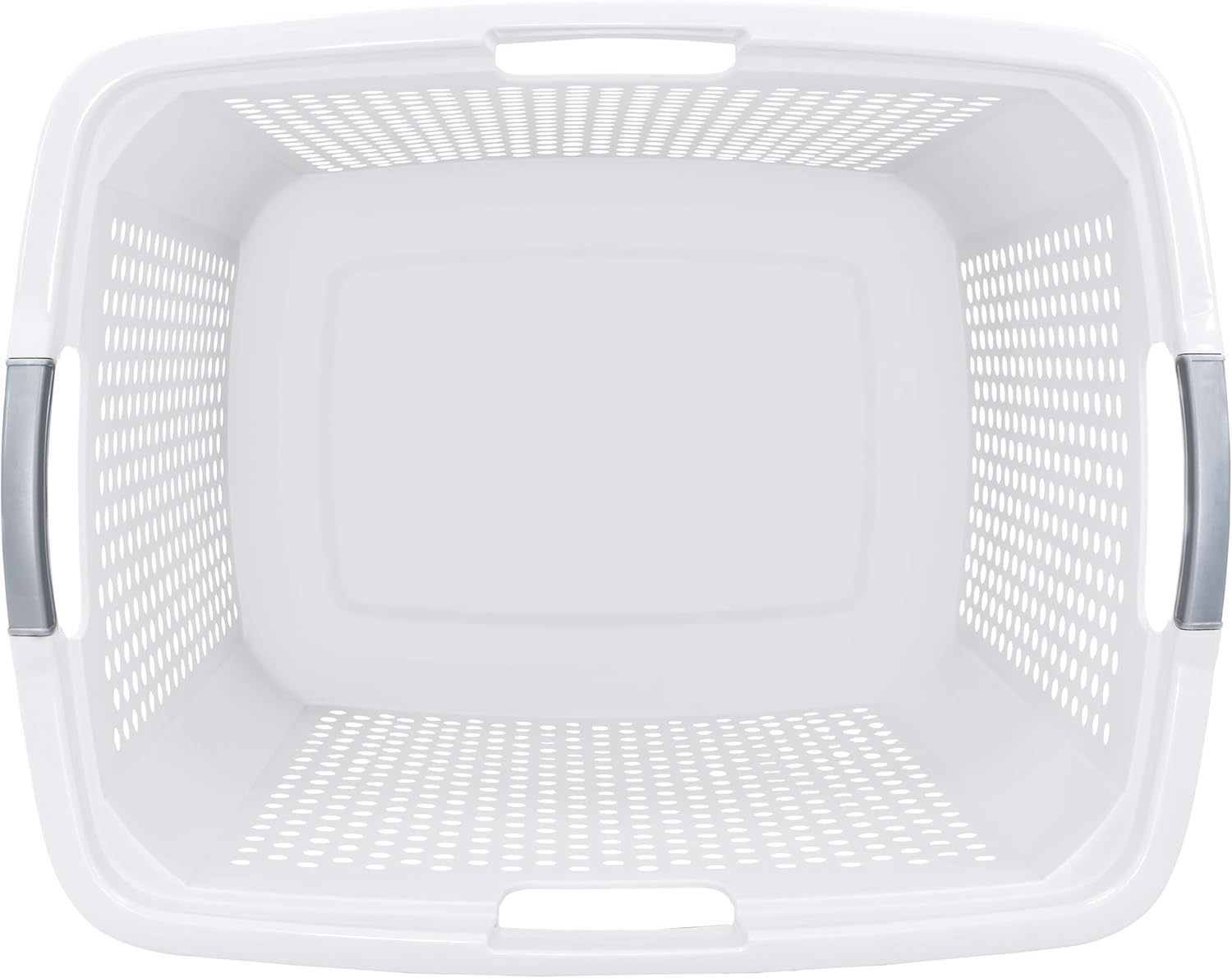 (2-Pack), 2.5 Bushel Plastic Dirty Laundry Basket, White, With two Handles.Ideal for Families, Apartments, and Dormitory Rooms。