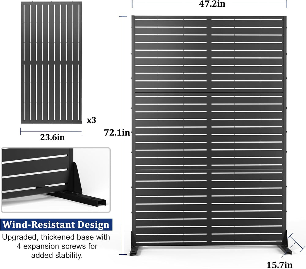 FENCY 72" H Metal Privacy Screen Outdoor