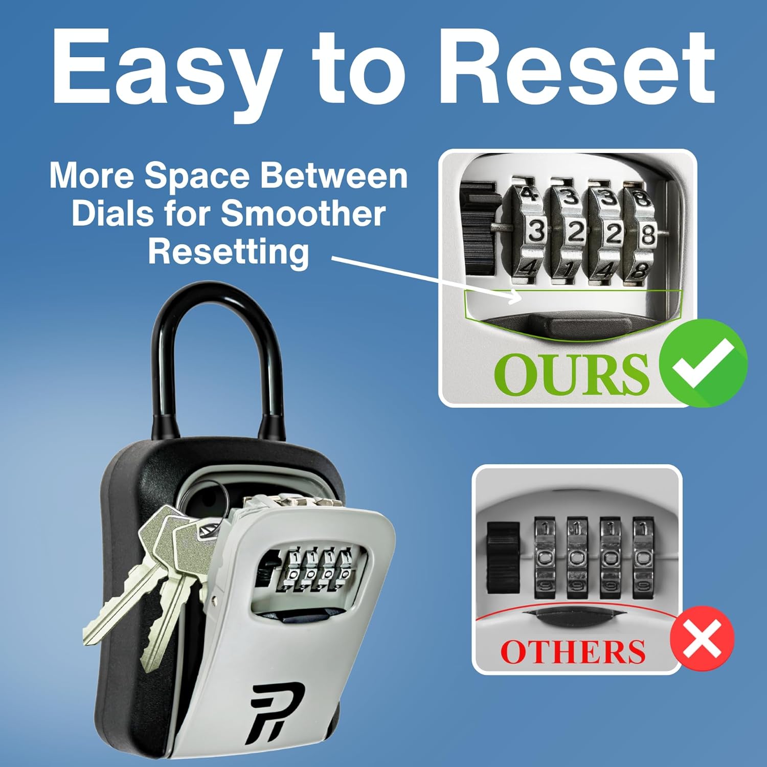 Key Lock Box for Outside - Combination Realtor Lockbox for House Keys Outdoor