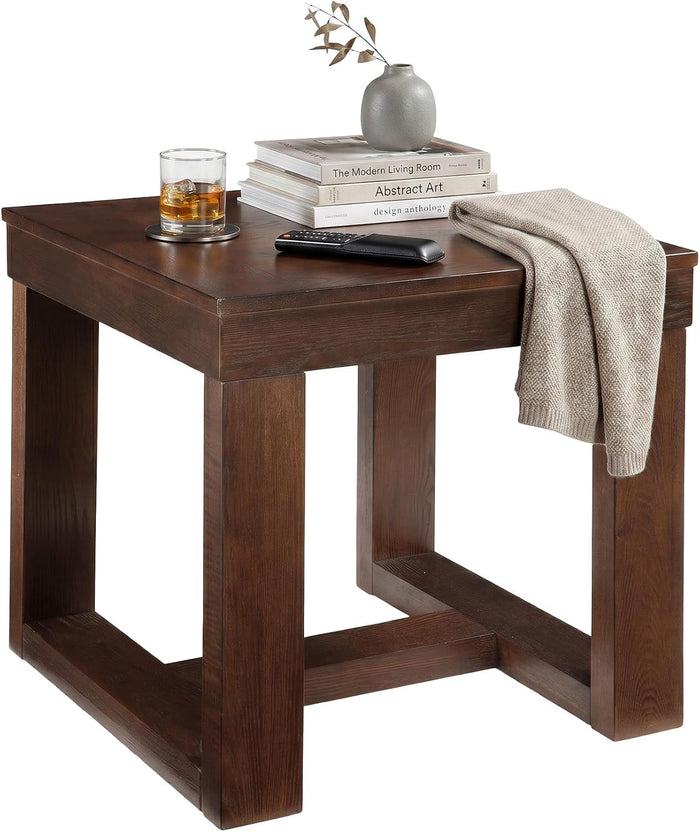 Signature Design by Ashley End Table, Oversized Square, Dark Brown
