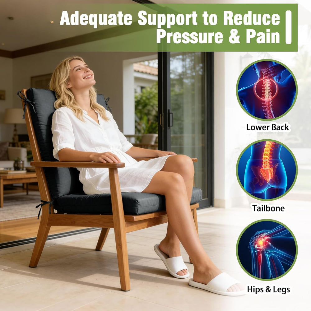 Outdoor Dining Chair Cushion 20x20Inch,2 Pack Water&Fade Resistant Patio ...