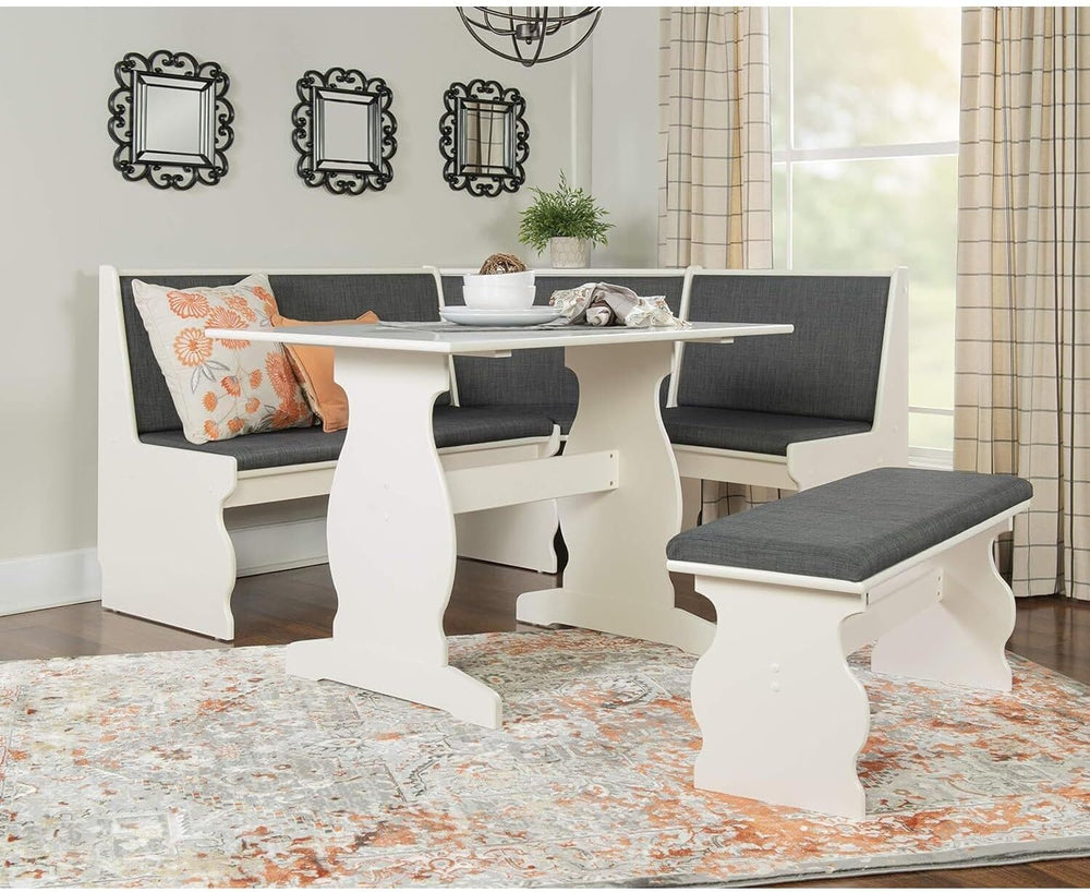 HomeStock Old World Opulence Charcoal Breakfast Nook 66.5x50.47x35.51 in - Co...