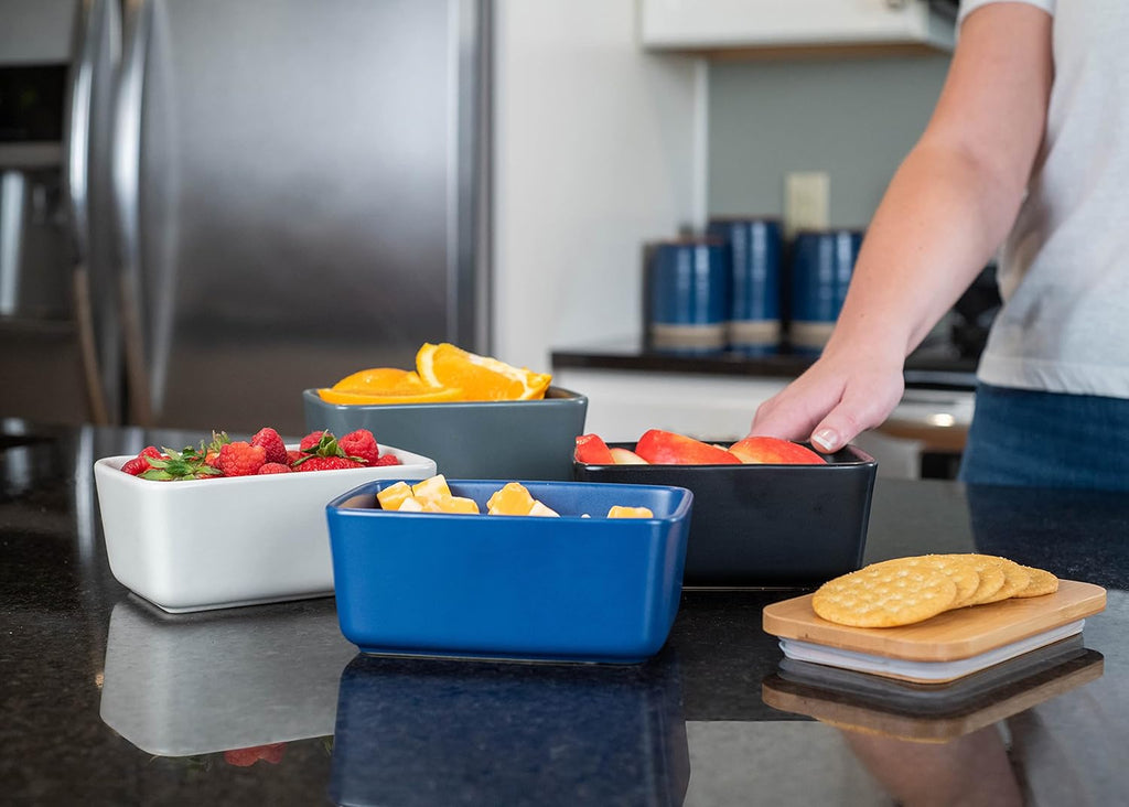 Nat & Jules Ceramic Stoneware 1/2 Pound, 2 Sticks Butter Dish with Airtight Bamboo Lid, Kitchen Accessory, Container Holder, Refrigerator Storage and Countertop Organization, Matte Cream