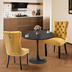 SoarFlash Kitchen Table and Chairs for 2, 24" Dining Table Set for 2 with Velvet Upholstered Chairs, 3 Piece Round Kitchen Table Set, Dining Room Table Set for Small Space, Apartment