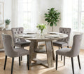 5 Piece Round Extendable Dining Table Set for 4, 43"-59" Grey Wood Oval Expanding Kitchen Table with 4 Velvet Tufted Chairs, Space Saving Extendable Dining Room Tables with Storage Shelf