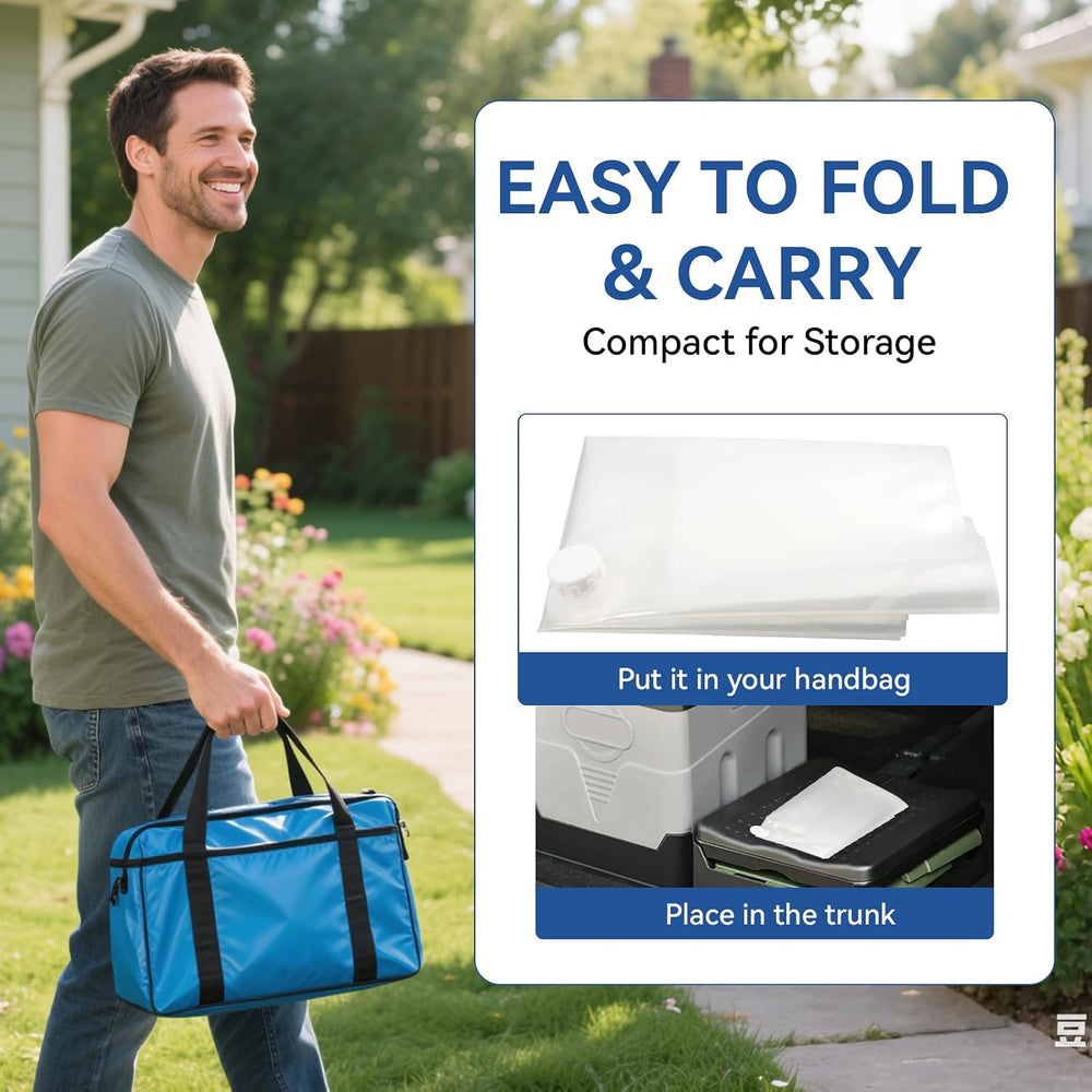 Emergency Drinking Water Storage 45 Gallon 2 Pack, Food-Grade Bathtub Bladder...