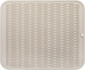 Silicone Dish Drying Mat for Multiple Usage,Easy clean,Eco-friendly,Heat-resistant Silicone Mat for Kitchen Counter or Sink,Refrigerator or Drawer Liner Tapioca 2XL 24 inches x 18 inches