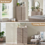 Fluted Dresser for Bedroom, 48" Tall 6 Drawer Dresser, Modern Chest of Drawers with Solid Wood Handle, Curved Profile Design, Wood Dressers Storage Organizer,Bedroom, Living Room, Hallway, White Alder