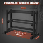 3-Tier Dumbbell Rack, 1200LB Capacity Adjustable Weight Rack for Home Gym, Heavy-Duty Weight Stand for Dumbbells Kettlebells & Weight Plates(Rack Only)
