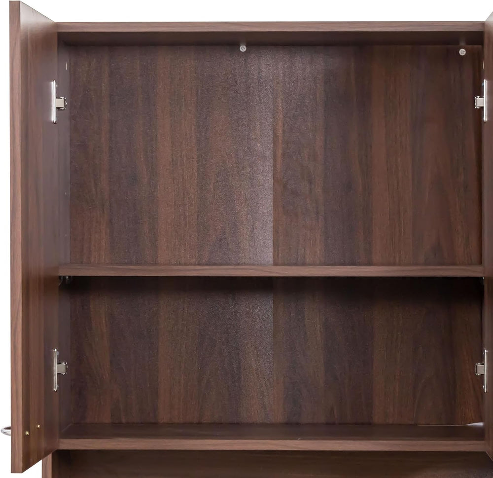 ZeHuoGe 70.86" Tall Pantry Cabinet with 6-Doors, 1-Open Shelves and 1-Dr...