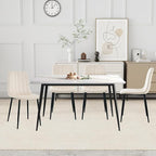 Dining Chairs Set of 4, Modern Kitchen Dining Room Chairs, Ergonomic Velvet Dining Chair Upholstered Cushion Seat and Sturdy Metal Legs (Cream)
