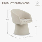 Swivel Dining Chairs Set of 4, Upholstered Mid Century Modern Deskchair with Barrel Back, Linen Fabric Kitchen Chairs for Dining Room, Bedroom, Dressing Room, Linen