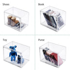 Purse Organizer for Closet, 5Pack Stackable Storage Bins, Clear Acrylic Display Case with Magnetic Door, Closet Organizers and Storage for Handbag Organzier, Heels, Collectibles
