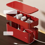 Socket Storage Rack, Compact & Space-Saving, 32.5x15.5x17.5cm, Wire Storage Container, Cable Management Box, Stylish & Functional, for Home, Office, Dorm, Gaming, TV Stand, Desk, Computer