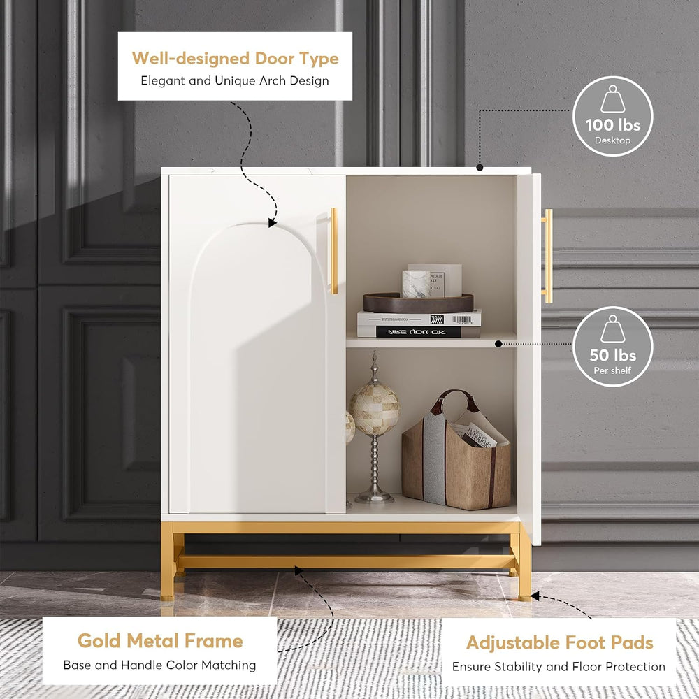 Tribesigns Modern Sideboards, Buffet Cabinet with 4 Doors and Adjustable Shel...