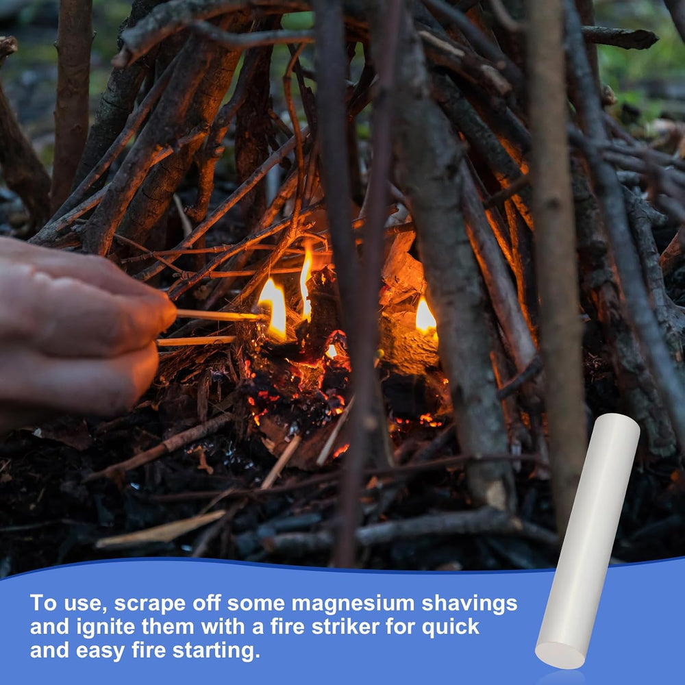 99.9% Pure Magnesium Fire Starter Rods for Survival, 8 Pack