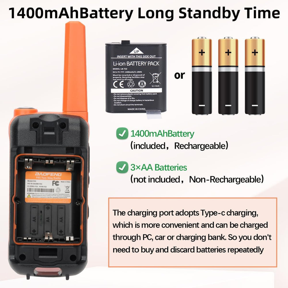 Walkie Talkies Long Range for Adult, 4Pack Rechargeable Baofeng Walkie Talkie...