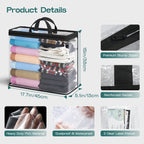 5PACK Clear Zippered Storage Bags for Clothes, 22L Closet Organizers Bag, and Blanket Storage Bags for Bedding, Linen, Blankets, Comforters, Clothing & Toys (Black)