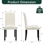 CHUN YI Upholstered Dining Chairs Set of 8, Fabric Dining Room Chairs with Solid Wood Legs, Modern Parson Chairs for Kitchen, Restaurant, Hotel, Ivory White