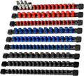 AMM 9-Piece Socket Organizer, 1/2 inch, 3/8 inch and 1/4 inch Drive ABS Tools-Socket Holder,Heavy Duty Socket Racks, Premium Quality Socket Clip Rail Holder,The best tool trays in the garage