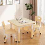 GAOMON Kids Table and 2 Chairs Set with Graffiti Desktop, Height Adjustable Toddler Table and Chairs Set for Reading, Drawing, Playing, Eating
