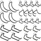 INCLY 24 Pack Heavy Duty Pegboard Hooks, 1/4" Pegboard Drill Holder Tool Utility Hooks, Peg Board Tool Hangers Accessories for Hanging Power Tools, Drill, Hammer, Workbench, Garage