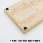 Real Natural Travertine Tray for Bathroom, Vanity, Kitchen and Desktop, Rectangle Genuine Travertine Stone Tray for Jewelry, Cosmetics, Candles, Lotion, Perfume and Home Decor