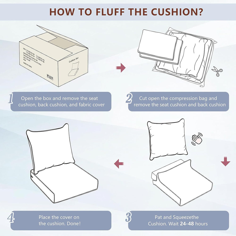 ATR ART TO REAL Outdoor Chair Cushions, 24 X 24 Inch Outdoor Seat Cushions Wa...