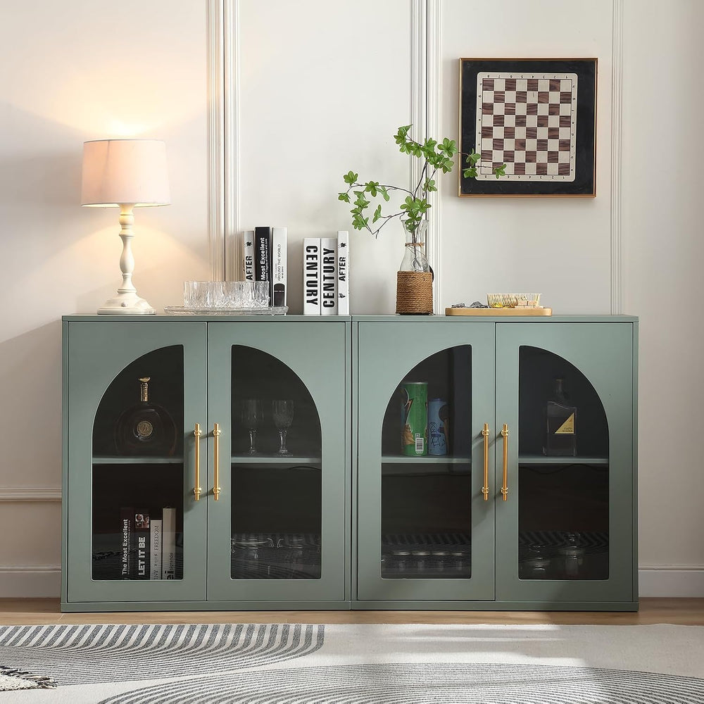 31.5'' Display Sideboard Cabinet With Arched Glass Doors