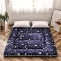 MAXYOYO Japanese Floor Mattress Futon Mattress, 4" Thicken Tatami Mat Sleeping Pad Foldable Roll Up Mat Boys Girls Dormitory Pad Kids Floor Lounger Pillow Bed, Charcoal Grey, Queen Size