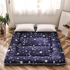 MAXYOYO Japanese Floor Mattress Futon Mattress, 4" Thicken Tatami Mat Sleeping Pad Foldable Roll Up Mat Boys Girls Dormitory Pad Kids Floor Lounger Pillow Bed, Charcoal Grey, Queen Size