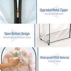 Clear Garment Rack Cover 43" L x 20" W x 60" H, Clothes Rack Cover with Reinforced Zipper, Waterproof PEVA Dustproof Protection – Cover Only, Rack Not Included