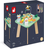 Janod - Wooden Pretty Meadow Activity Table 21.1" - for Ages 12 Months+ - Engaging Farm-Themed Play - Enhances Dexterity and Coordination - Crafted with Care | Enhances Dexterity and Coordination - Educational Motor Skills Toy for Toddlers - Ages 12