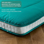 MAXYOYO Futon Mattress, Padded Japanese Floor Mattress Quilted Bed Mattress Topper, Extra Thick Folding Sleeping Pad Breathable Floor Lounger Guest Bed for Camping Couch, Turquoise, Full