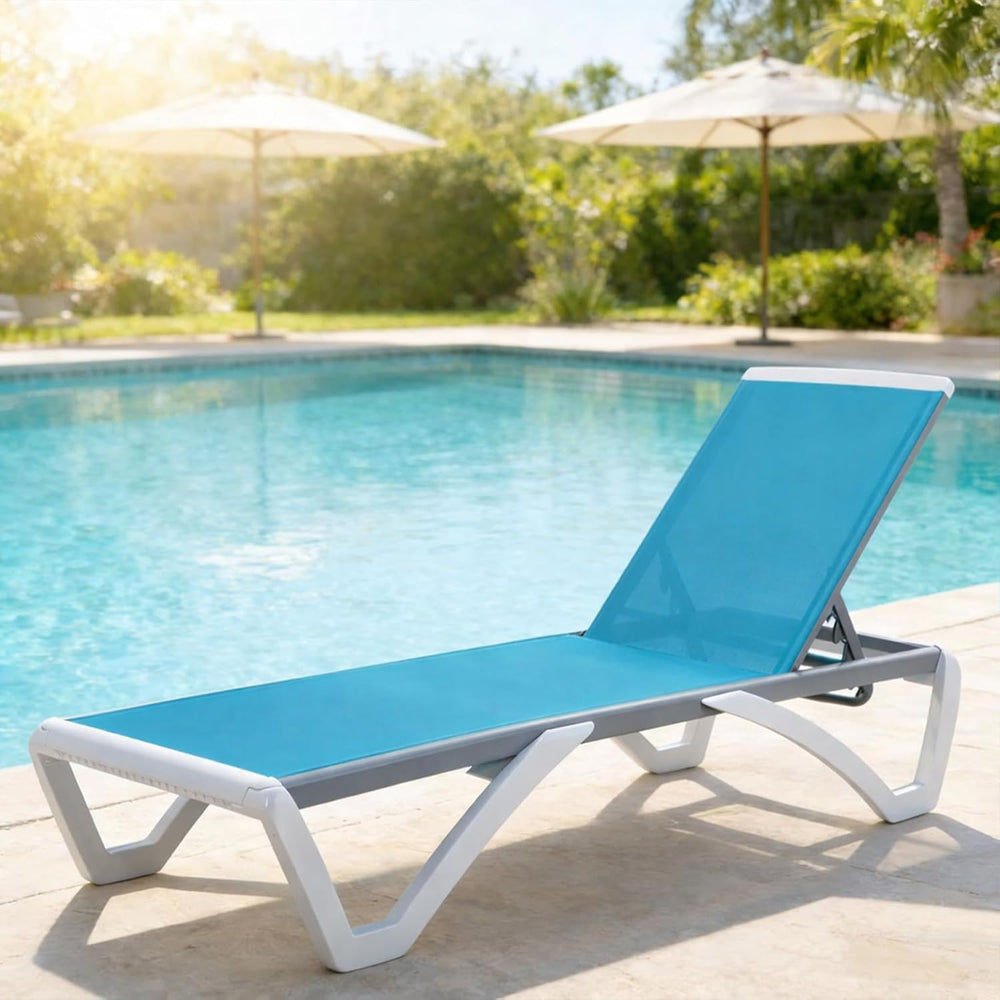 Kozyard Outdoor Chaise Lounge Chair, Full Flat Adjustable Patio Lounger with ...