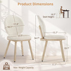 LUE BONA Dining Chairs Set of 4, Upholstered Fabric Kitchen Chairs with Dual-Spine Backrest, Kitchen Chair with Solid Wood Legs and Ergonomic Curved Seat, Easy Assembly for Kitchen Dining Room, Linen