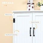 48.5" Farmhouse Kitchen Pantry, Floor Storage Cabinet with 4 Doors, White, Easy to Maintain, for Dining Room