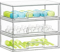 SpaceAid Bottle Storage Organizer Baby - Acrylic Bottles Station Organizer Container, Stackable Clear Drawers for Countertop, Vanity, Bathroom, Cabinet, Pantry Organization, 3 Pack, 3L, 10.3"H