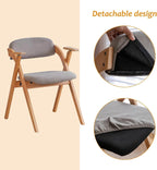 Foldable Chairs with Padded Seats and Solid Wood Frame for Dining Room, Living Meeting