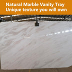 Vanity Tray, 11.8inch Marble Bathroom Tray for Countertop, White Marble Bathroom Dresser, Stone Serving Tray for Kitchen Counter, Storage Organizer for Decor, Perfume, Jewelry