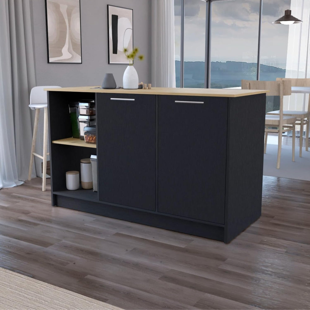 Hassyee Fashionable and Minimalist Style Fixed Kitchen Island, Equipped with ...