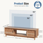 DUMOS 58" Mid Century Modern TV Stand, Mocha Brown Wood Entertainment Center with Storage Cabinets, Media Console Table with Straight Legs & Cable Management for Living Room, Bedroom, Office