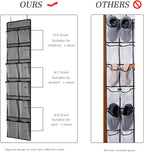 KEEPJOY Over The Door Shoe Organizer 2 Pack,Mesh Pockets Hanging Shoe Rack Over The Door,Shoe Storage Closet with 4 Hooks,Washable and Breathable Fabic,Large Size 57.5×12.6inch(Grey)