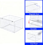 12 Packs Plastic Sneaker Storage Shoe Containers, Stackable Shoe Organizer with Doors, Acrylic Display Shoes Boxes