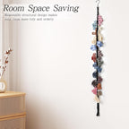 SNOWSTAR Macrame Hair Claw Clip Organizer with Rotating Hook and 20 Metal Rings,Hanging Hair Clip Holder and Storage for Women Girls,Claw Clips Hanger Home Decor for Wall,Door,Closet (Black1PCS)