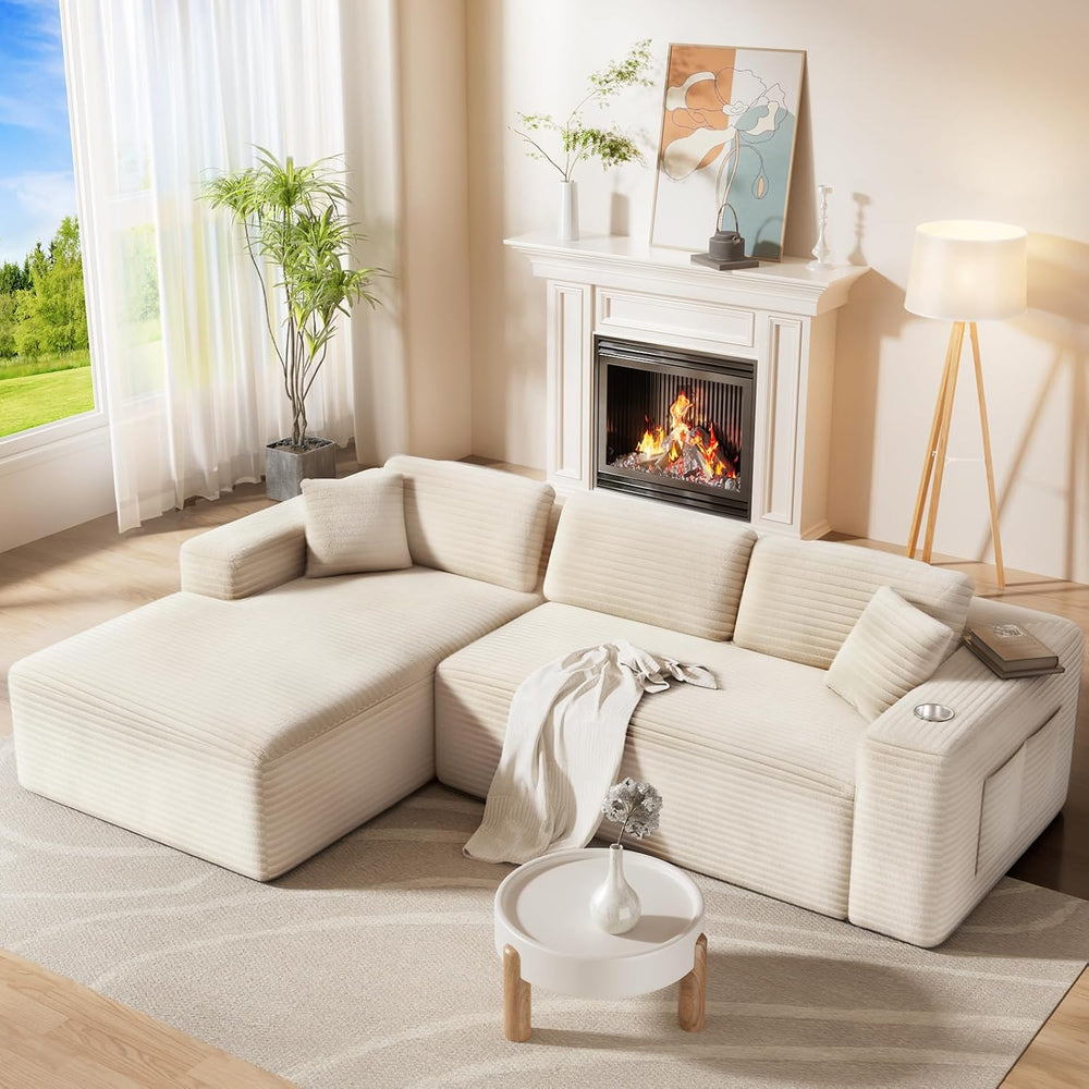 CAMMOO 108" L-Shaped Sectional Sofa, Cloud Couch in One Box | No Assembl...