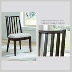 Signature Design by Ashley Galliden Urban Upholstered Armless Dining Chair, Set of 2, Black & Light Gray