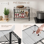 Small 2 Tier Shelves Storage Wire Shelving Unit Metal Shelf Adjustable Organizers Storage Shelving with Wheels for Bathroom Laundry Room Kitchen Pantry12”D x 18”W x 12.2”H Black