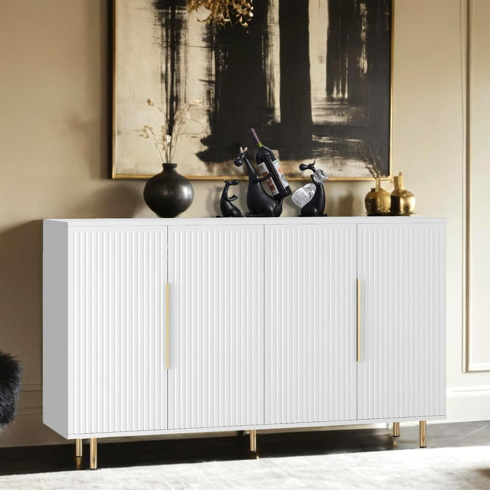 Sideboard Cabinet, 56" Large Buffet with Storage, Wood Credenza with 4 F...