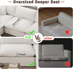 Cloud Modular Sectional Sofa,253.8" Down Filled Sofa 7 Seat with Chaise,Minimalist Sofa Cover Washable and Replaceable Couches for Living Room,Sectional Sofa Deep Seat